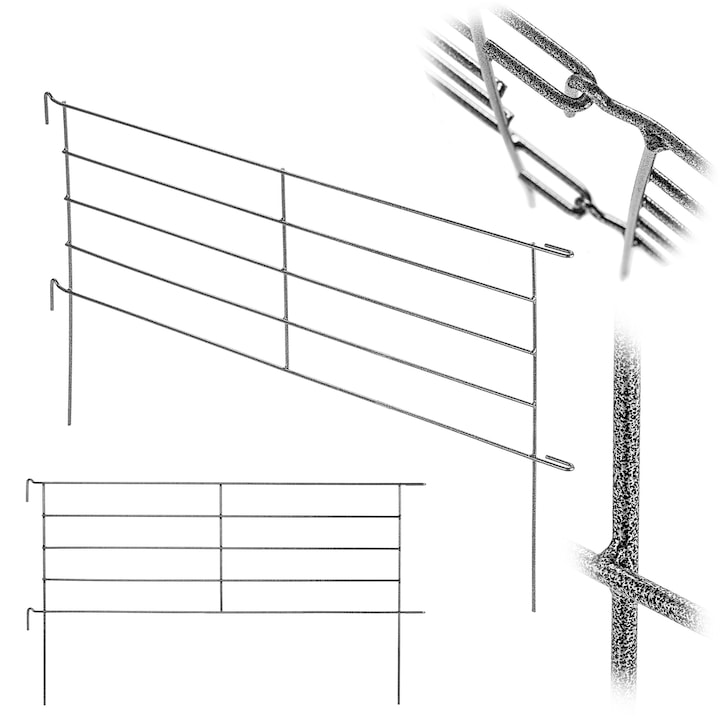 Plasa de gradina KADAX, metalica, rezistenta la intemperii, 6mm, set rectangular