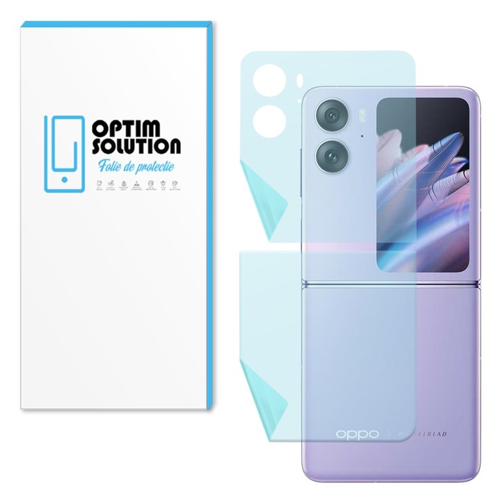 Regenerálható hidrogél hátfólia az Oppo Find N2 Fliphez, OPTIM OLDAT, nagy érzékenység, UHD tisztaság, ütéselnyelés, rugalmas hidrokristály, szilikon összetételű ultrasafe membrán, elit osztályú védelem, átlátszó