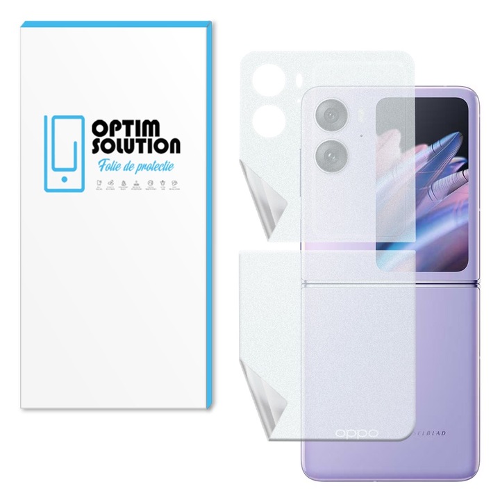 Регенерируемо хидрогелно задно матово фолио за Oppo Find N2 Flip, ОПТИМАЛНО РЕШЕНИЕ, висока чувствителност, матова текстура, UHD яснота, NoReflexion, ударопоглъщане, гъвкав хидрокристал, защита от елитен клас, прозрачен