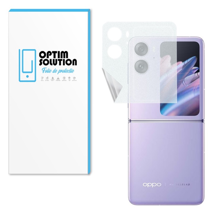 Hydrogel Regenerable Matte Back Screen за Oppo Find N2 Flip, OPTIM SOLUTION, High Sensitivity, Matte Texture, UHD Clarity, NoReflexion, Shock Absorption, Flexible Hydro-Crystal, Elite Class Protection, Transparent