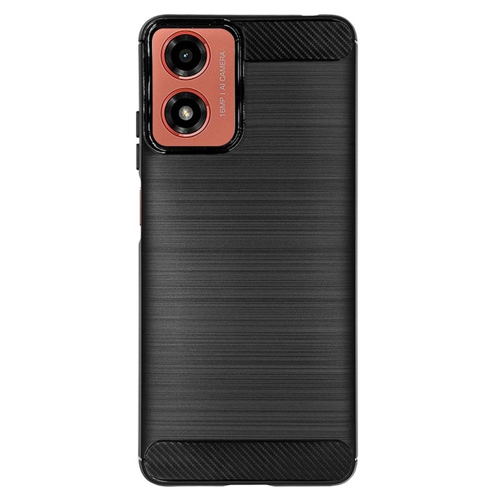 Szilikon karbon SILKASE borítás Motorola Moto G04-hez, szilikon, fekete színű