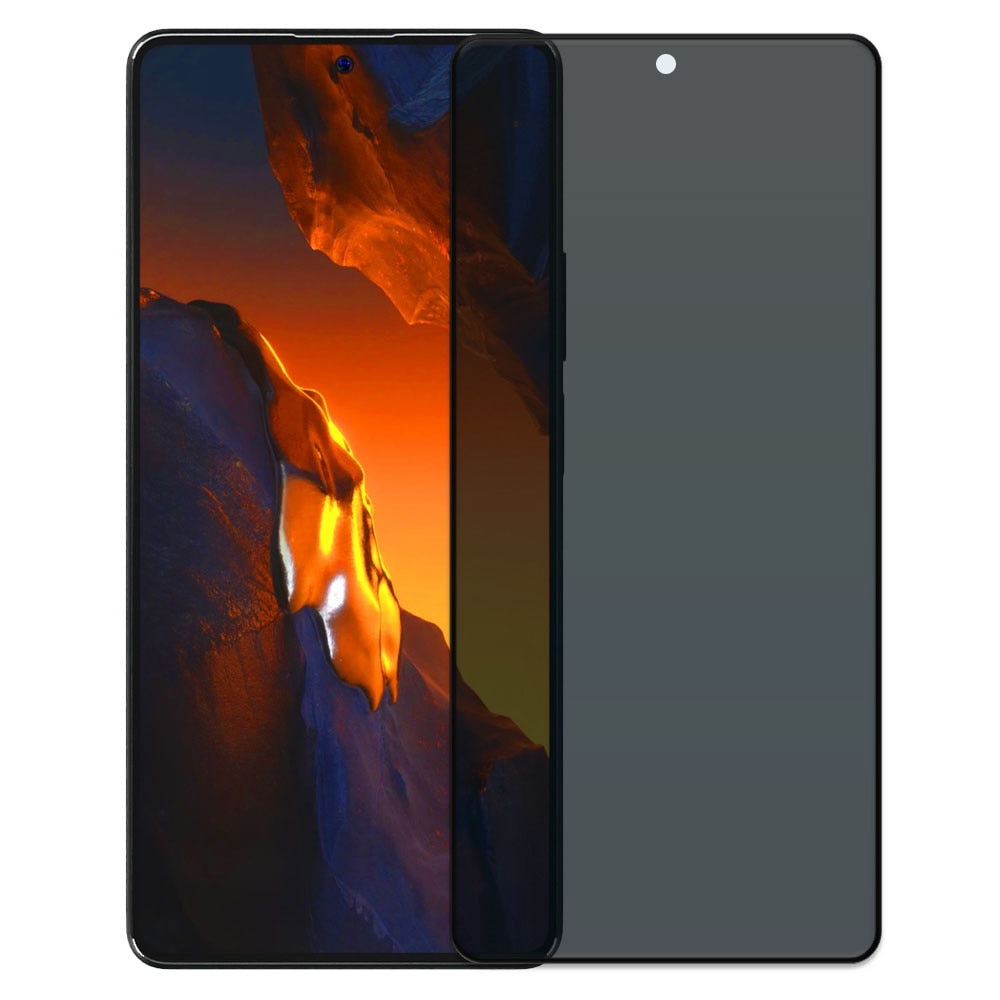 Folie din sticla securizata pentru Xiaomi Poco F5, HAMSTERBOX Privacy Shield, Protectie completa ecran, Full face, Aplicare rapida, Case Friendly, Negru