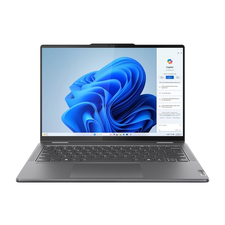 Laptop Lenovo Yoga 7 2-in-1 14AHP9, 14 inch 1920 x 1200 Touchscreen, AMD Ryze 5 8640HS 6 C / 12 T, 3.5 GHz - 4.9 GHz, 6 MB 16 MB cache, 16 GB LPDDR5X, 512 GB SSD, AMD Radeon 760M Graphics, Windows 11 Home