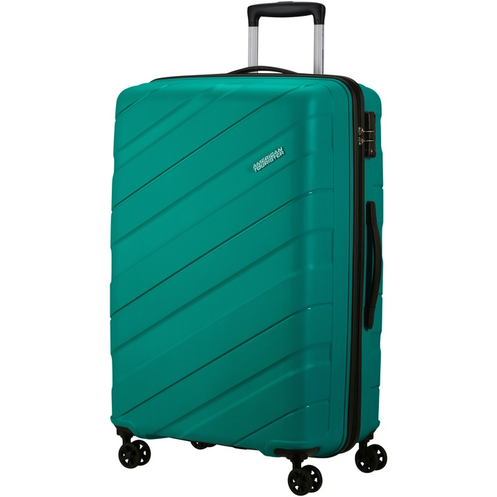 Troler American Tourister Jetdriver 3.0 spinner 77cm TSA, PP, albastru cyan