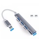 USB хъб адаптер Type-C MRG MGL232, 4x USB, USB 3.0, Multiport 4 в 1, съвместим Macbook, Ipad и Android, ултра тънък, сребрист