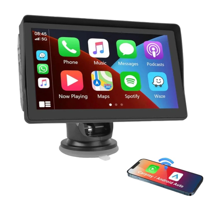 Автомобилен дисплей с поддръжка на Android Auto и Apple Carplay