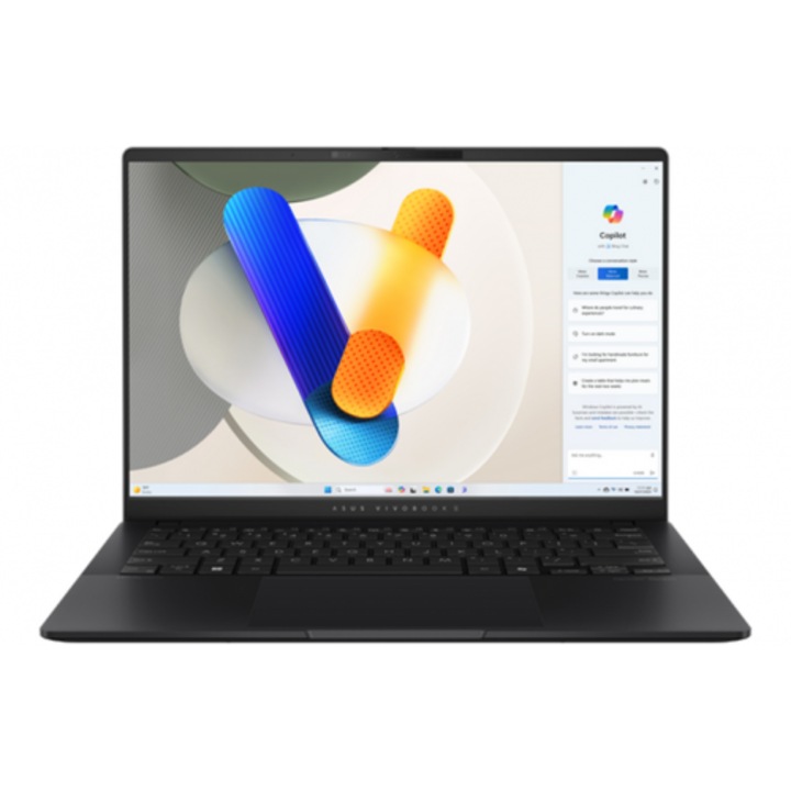 ASUS Vivobook S 14 Laptop, 14" WUXGA, Intel® Core™ Ultra 5 125H akár 4,5 GHz, 16 GB RAM LPDDR5x, 512 GB SSD, Intel Arc Graphics, Nemzetközi billentyűzet, Windows 11 Pro, Neutral Black fekete