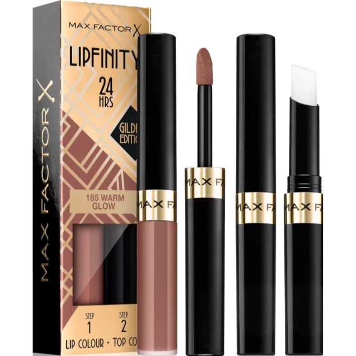 Ruj rezistent la transfer Max Factor Lipfinity 24HRS Duo Lip Colour 185 Warm Glow 4, 2g