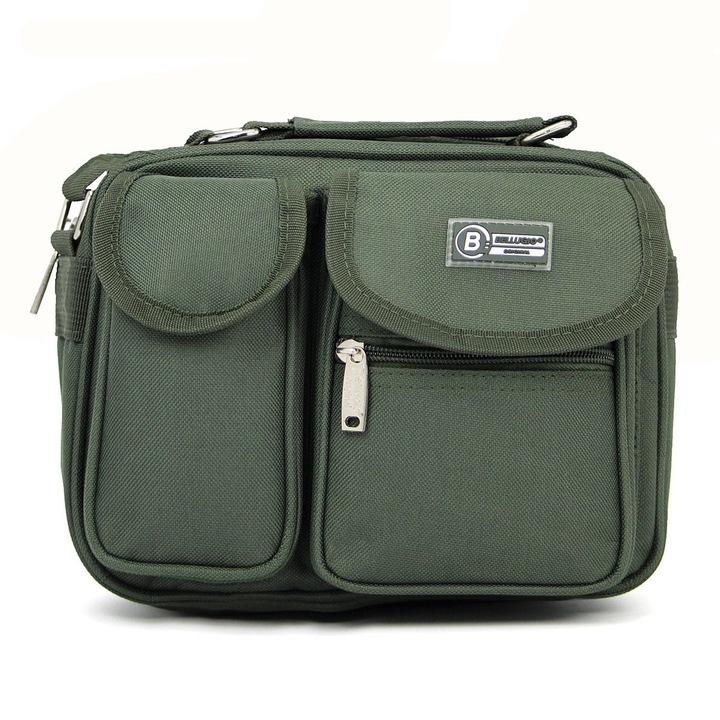 Bellugio férfi táska, nylon, sötétzöld