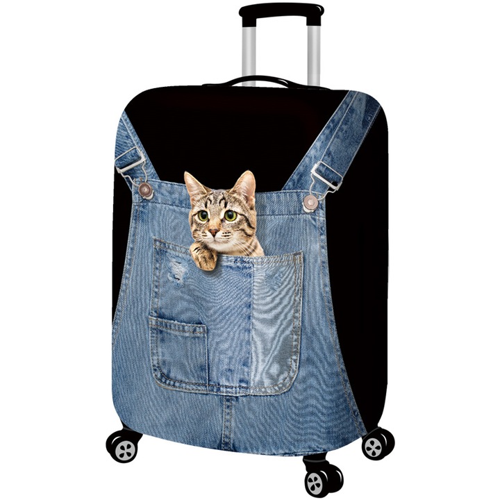 Husa elastica NINI pentru protectie Troler sau Valiza, Marimea M ajustabila, model Felina AK4807