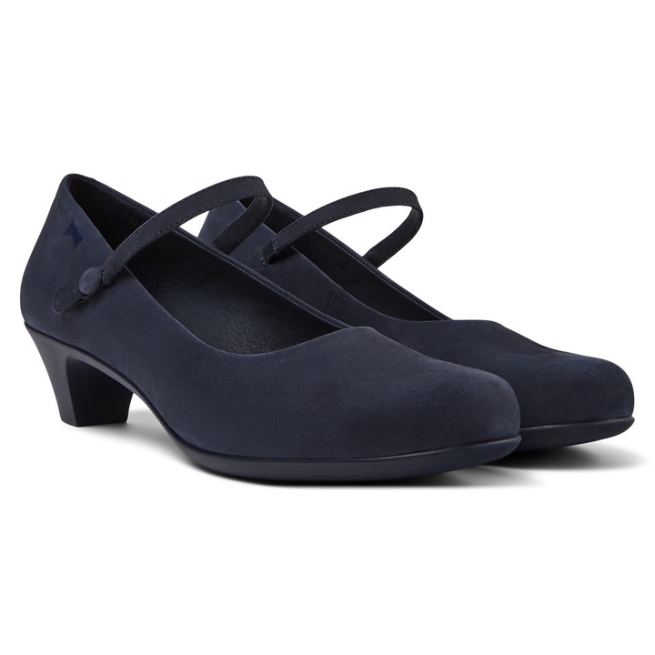 Camper, Pantofi de piele nabuc Helena, Bleumarin, 38