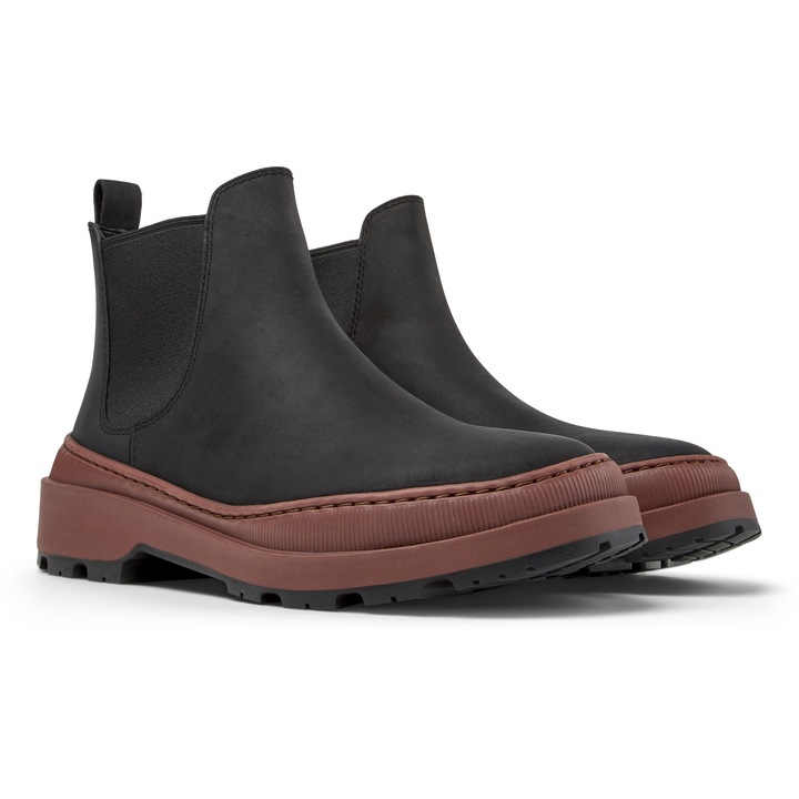 Camper, Ghete Chelsea de piele nabuc Brutus Trek 51787, Negru, 36