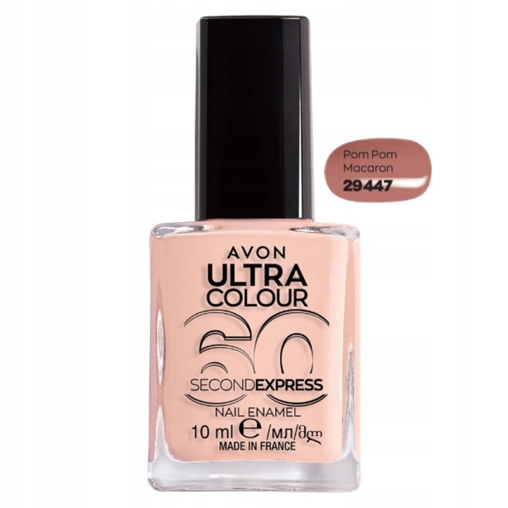 Lac de unghii Avon Pom Pom Macaron, uscare rapida 60 secunde, multicolor