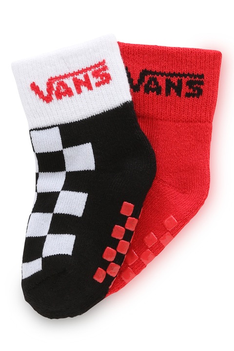 Vans, Къси чорапи Drop V Classic, 2 чифта, Корал/Избеляло черно/Бял, 15-17 EU