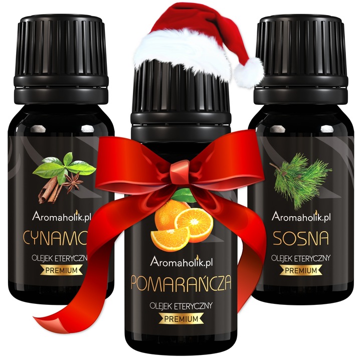 Комплект за ароматерапия Aromaholik, 3 натурални етерични масла, празнични аромати, 3x10 ml