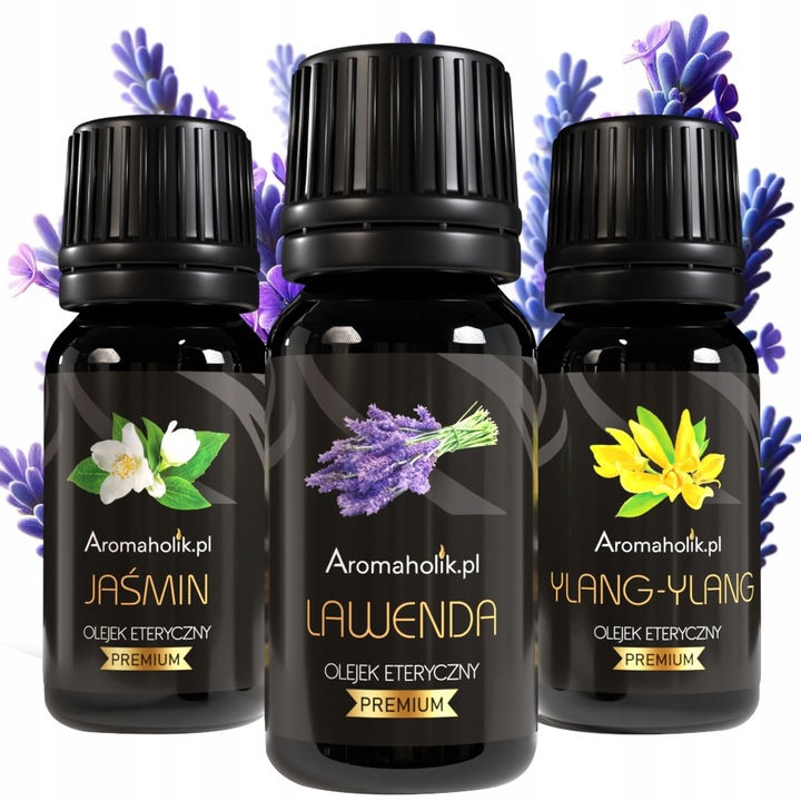 Set 3 Uleiuri Esentiale Aromaholik, Aromaterapie, Lavanda, Ylang Ylang, Iasomie, 3x10ml