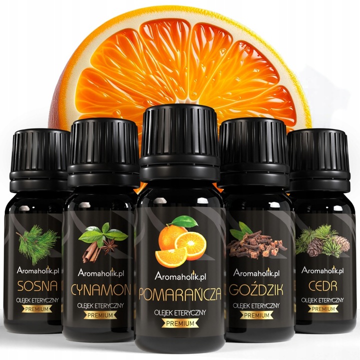 Set 5 Uleiuri esentiale, Aromaholik, Arome de Craciun, 5 x 10 ml