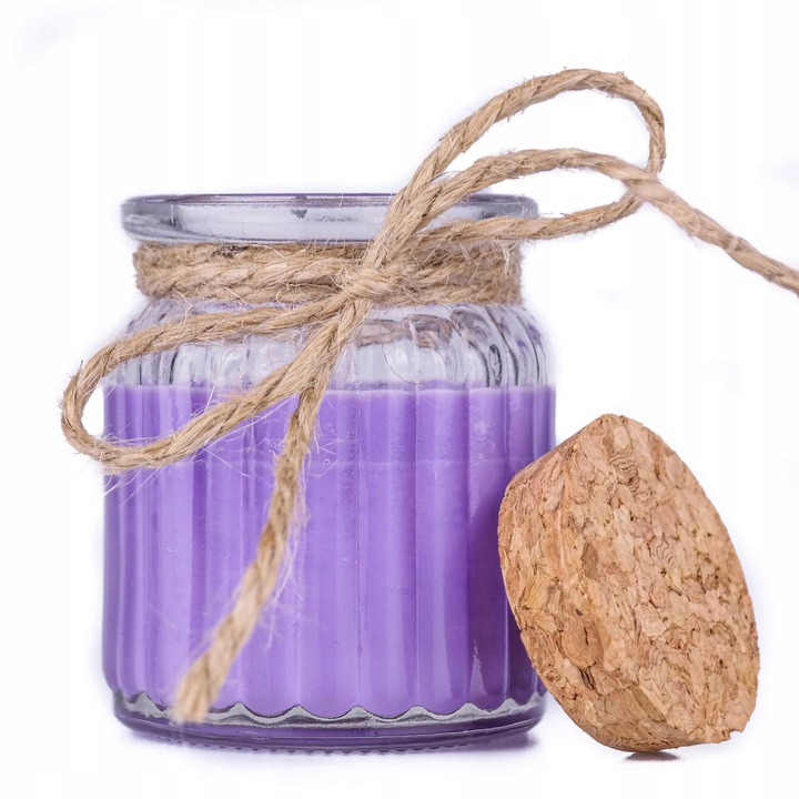 Соева свещ Aromaholik, Аромат на лавандула, Време на горене 20 часа, 6x6x7 см, Лилав