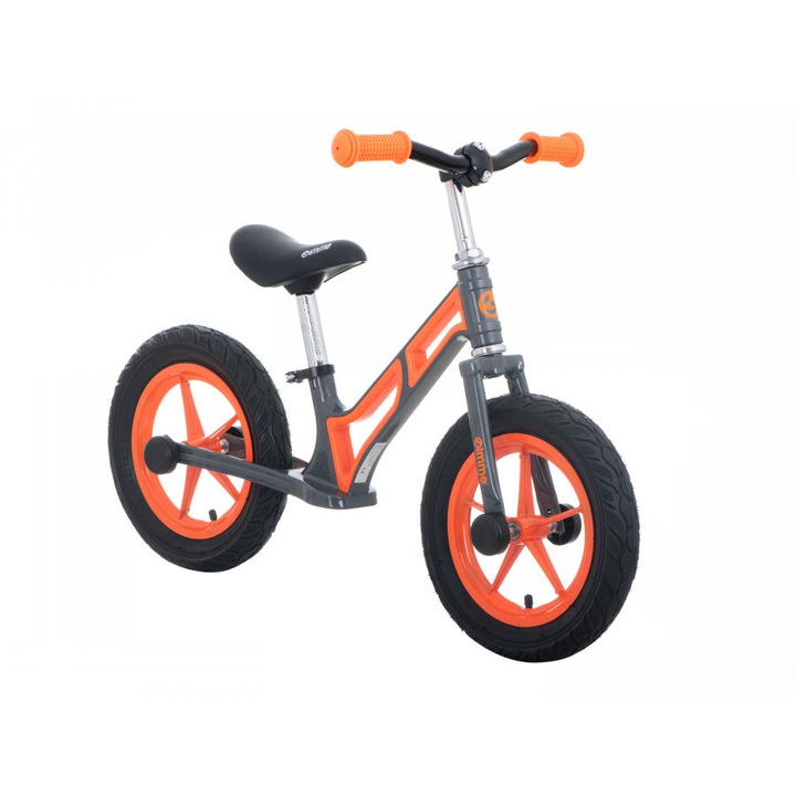 Bicicleta de echilibru Gimme Leo 12", Structura usoara din otel, Portocaliu