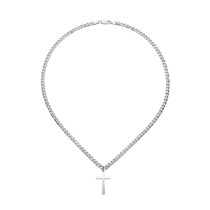Lant GIORRE pentru barbati, cu cruciulita, argint, 3x1.8cm