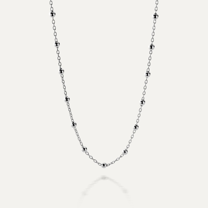 Lant delicat cu bile, argint 925, Argintiu, 45+5 CM