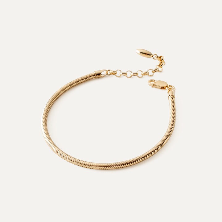 Гривна с мъниста, сребро 925, златист