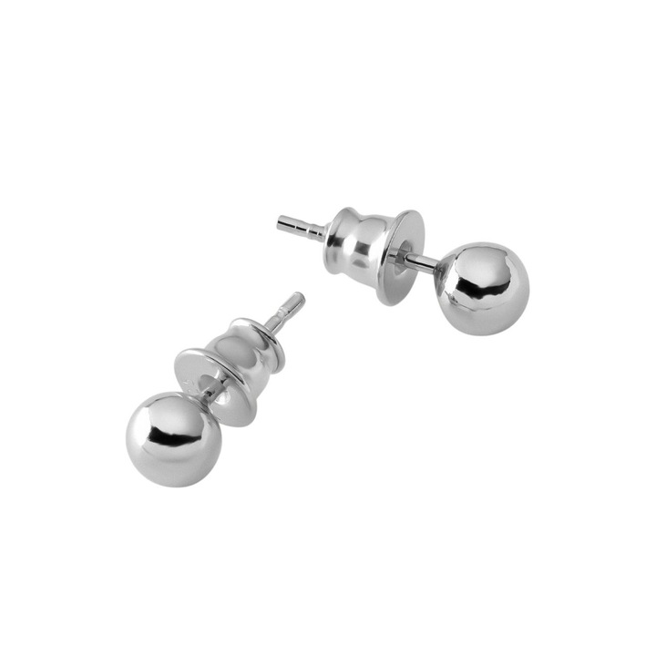 Cercei biluta 0,5 cm, argint 925 placat cu platina, perfecte pentru un look discret si rafinat, stralucire delicata, Giorre