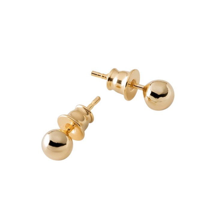 Cercei eleganti bila 0.5 cm – argint 925 placat cu aur, rafinament si simplitate, Giorre