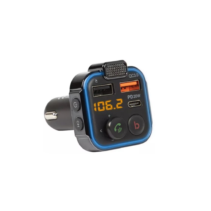 Transmitator FM, Bluetooth, Multicolor