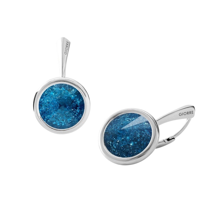 Cercei din argint cu cristale – Midnight Blue, placat cu platina, pentru un stil elegant, Giorre