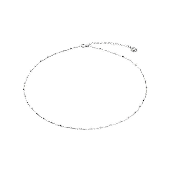 Choker din argint pentru gat – lant ankier cu bile, placat cu platina, Giorre