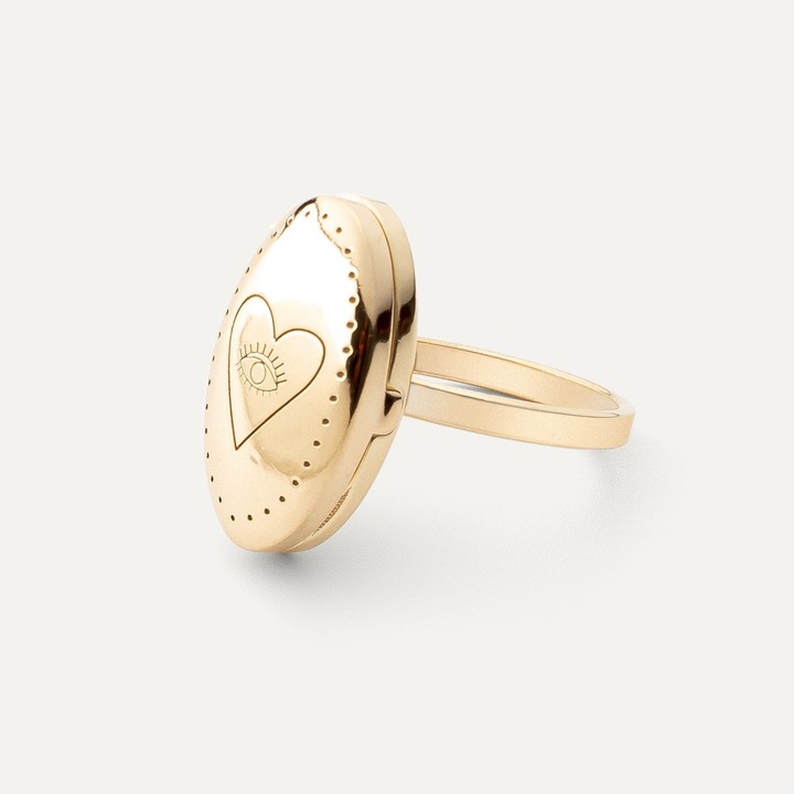 Пръстен-кутия, сребро проба 925, златист, размер 17 | Φ18.00MM