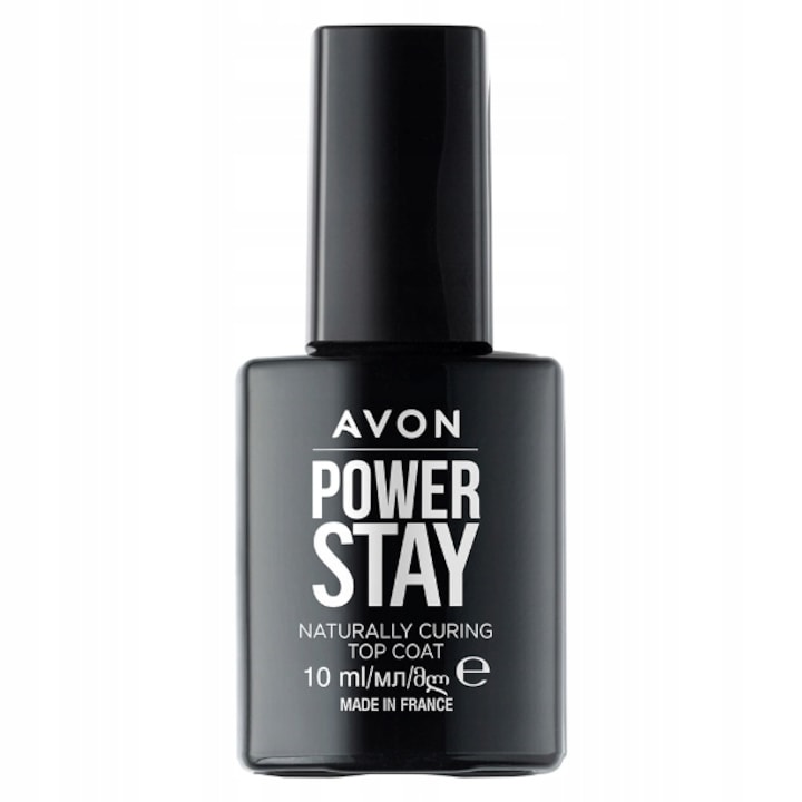 Lac de unghii Avon Powerstay, top coat gel, rezistent la zgarieturi, transparent