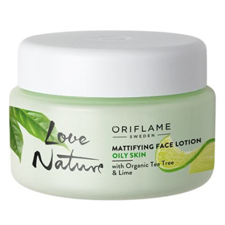 Oriflame Love Nature матиращ балсам за лице, със зелен чай и лайм, за мазна кожа, 50 мл