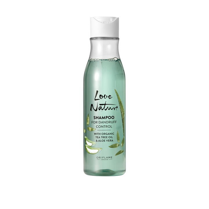 Sampon antilupiez Oriflame Love Nature, cu ulei de arbore de ceai si aloe vera, biodegradabil, 250ml