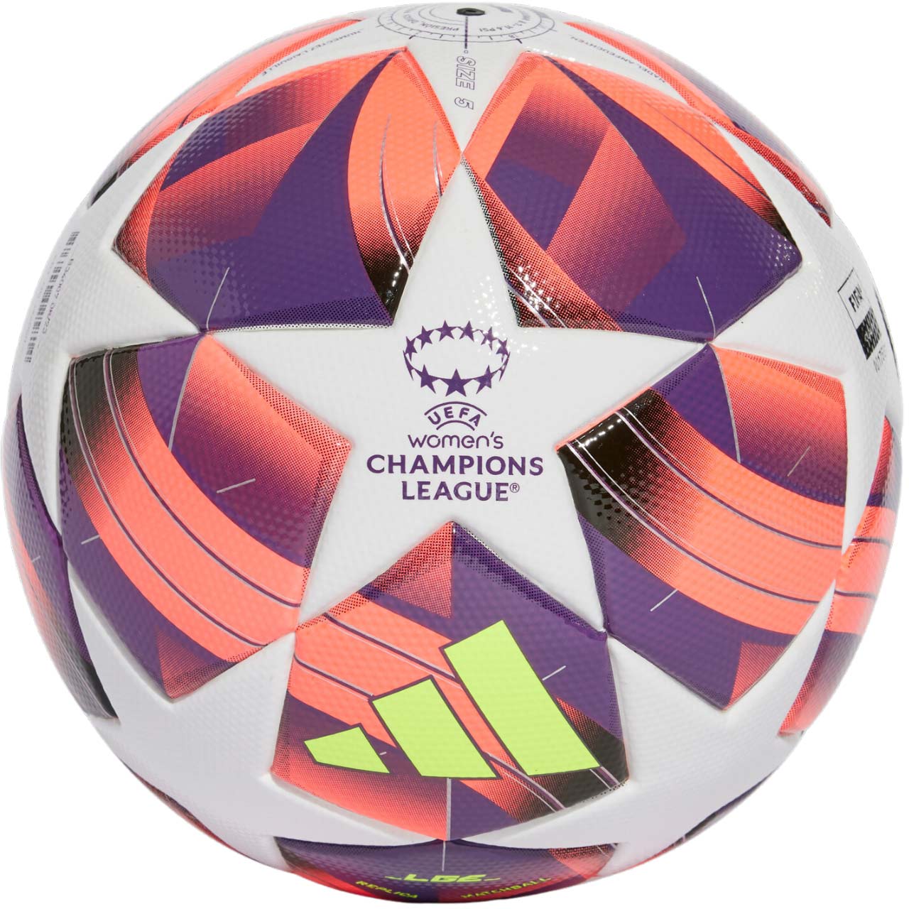 Minge fotbal Adidas WUCL League, marime 5, alb/portocaliu