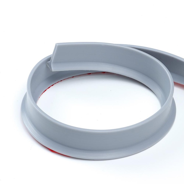 Prag de dus autoadeziv, eSimplu®, flexibil, pentru cabina de dus, rezistent la mucegai, impermeabil, gri, 2 m