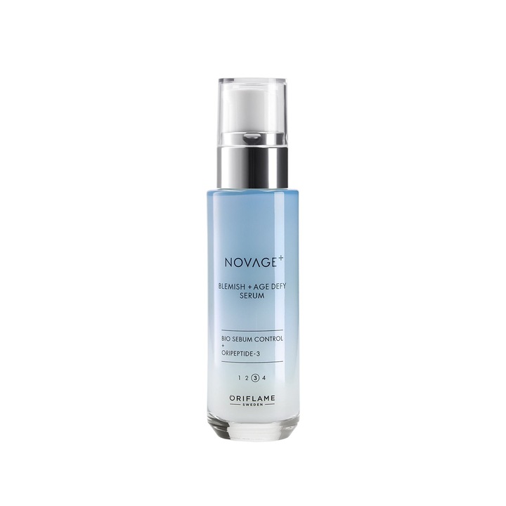 Serum facial Oriflame Novage+ Blemish + Age Defy, anti-imbatranire, anti-acnee, 30ml
