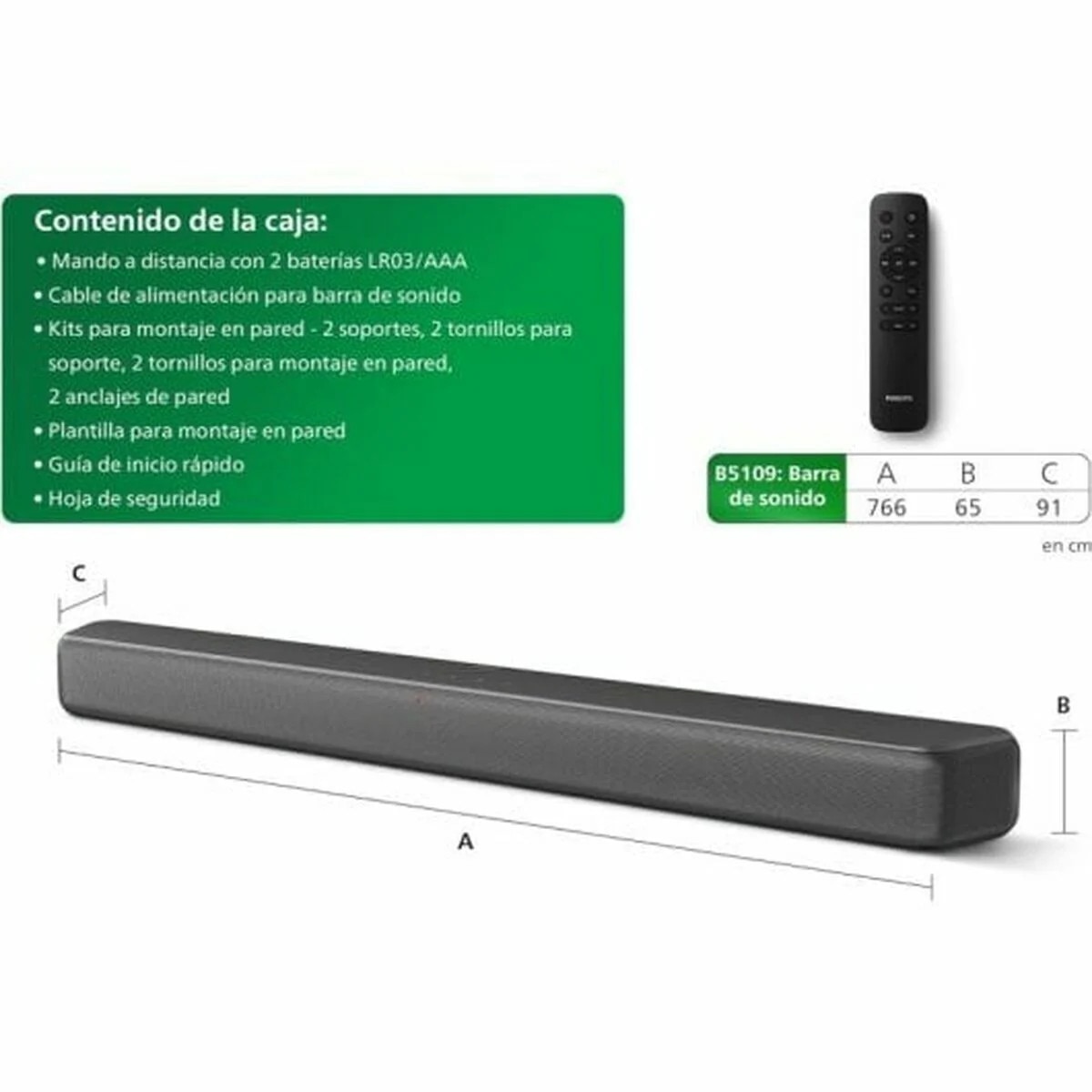 Bara de Sunet Philips TAB5109 Negru 120 W 60 W - eMAG.ro