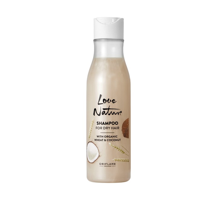 Sampon Oriflame Love Nature cu grau organic si nuca de cocos pentru par uscat 250 ml