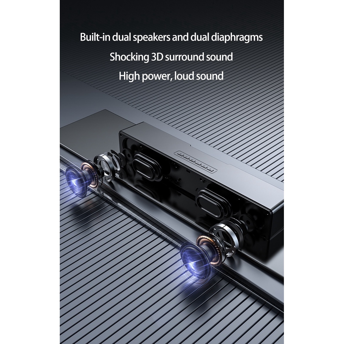 Soundbar AFK 602, 2 canale, bluetooth 5.1, 20 W, Negru