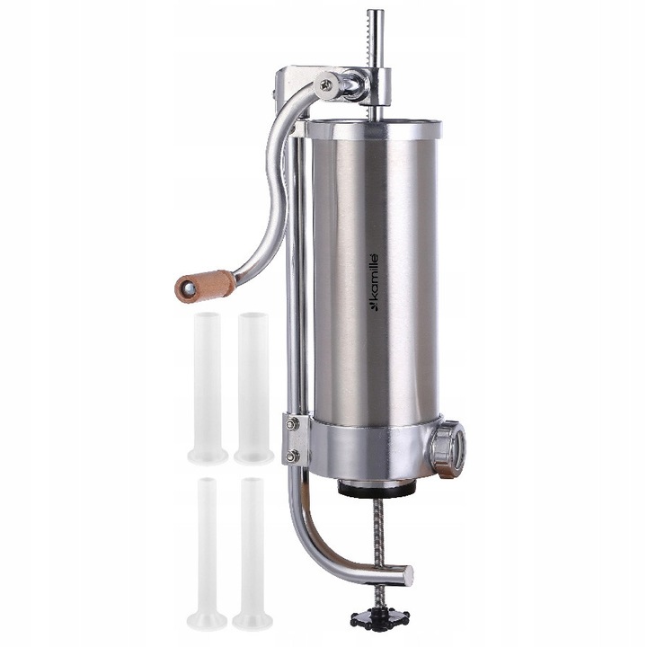 Masina de umplut carnati verticala Kamille, 3kg, inox, 4 palnii, 28x52cm