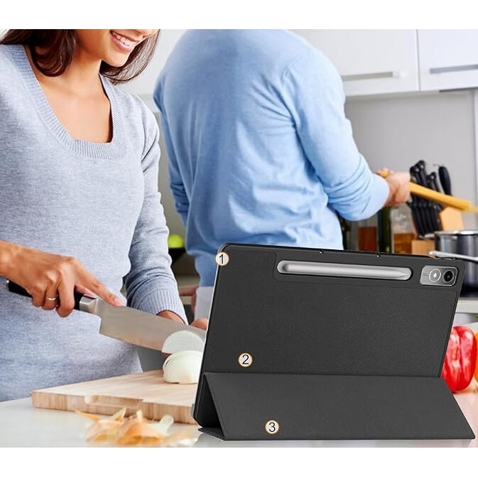 Husa pentru tableta JENUOS® pentru LenovoTab P12 de 12, 7 inchi, rezistenta la cadere, neagra