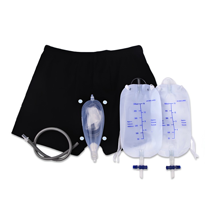 Set pentru Incontinenta Urinara Portabil ProComfort Koopsio pentru Barbati, cu Rezerve 2 x 500ml Incluse, Boxeri Incontinenta Urinara, Silicon Medical, Bumbac, Marime Ajustabila 92-112 cm