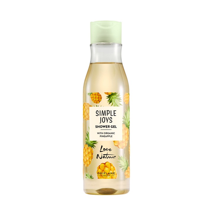 Tusfürdő, Oriflame, Simple Joys Love Nature, bio ananász kivonat, biológiailag lebomló, 250 ml