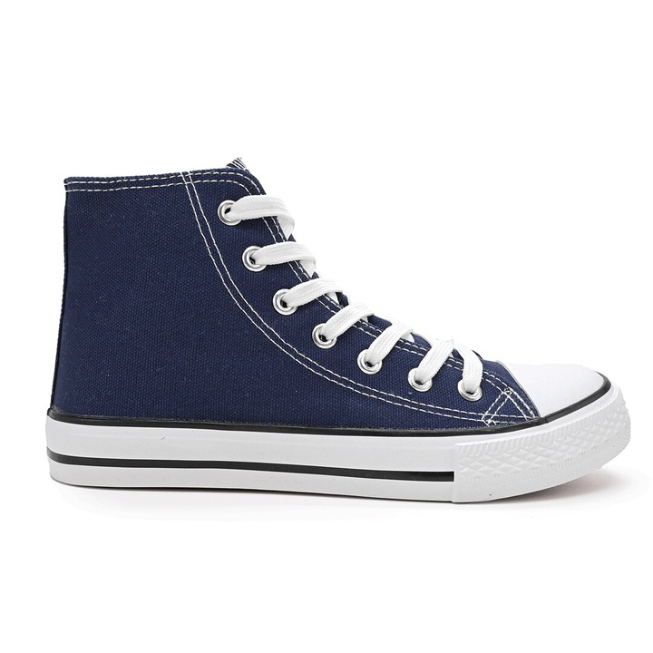 Дамски обувки, Високи, Ниска подметка, TD1271, Тъмносин