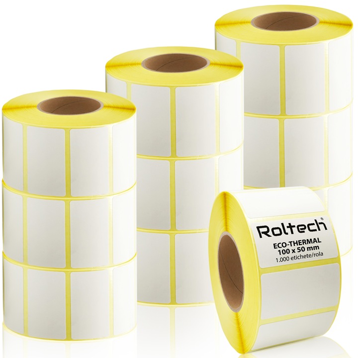 10 db ROLTECH® termikus címketekercs készlet, 100 x 50 mm, 1000 címke/tekercs