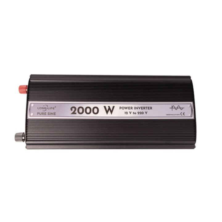 Set Invertor 2000 W, sinus pur, 12 V - 220 V, auto si sisteme panouri solare, rulota, 150W/200W adaptor priza bricheta 12V