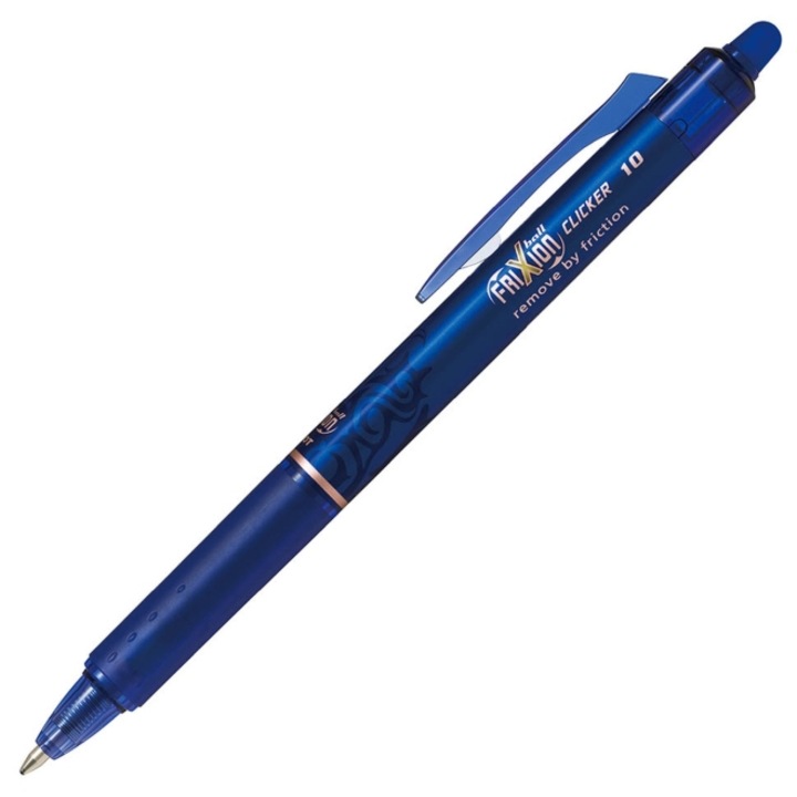 Ролерна химикалка Pilot Frixion Cliker, с механизъм, 1.0 мм, синя, Pilot