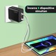 Incarcator Retea, 5 Porturi, 120W Fast Charge, 2 x USB, 3 x Type-C, Universal Multiport, Compatibil telefon, smartwatch, iPhone, Huawei, Samsung, Xiaomi, Negru
